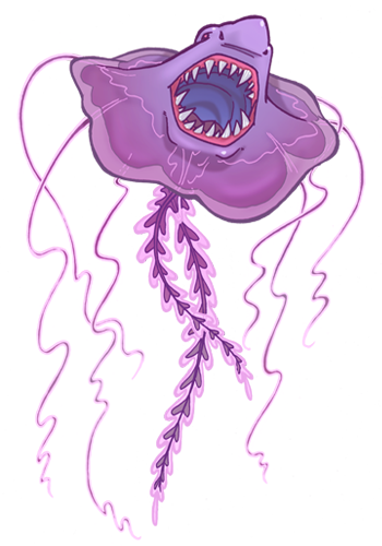 Great White Jelly Fish - Illustration (350x500)