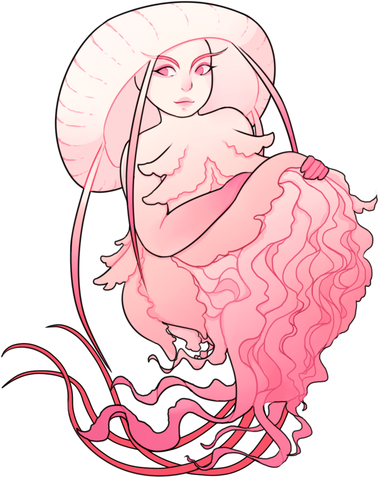 Jellyfish Mermaid By Moonstardraws - Drawing (801x997)