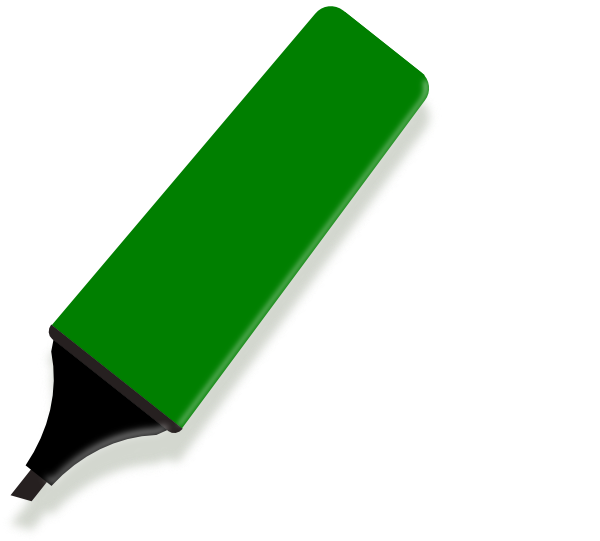 Marker Green Clip Art - Marker Clip Art (600x541)