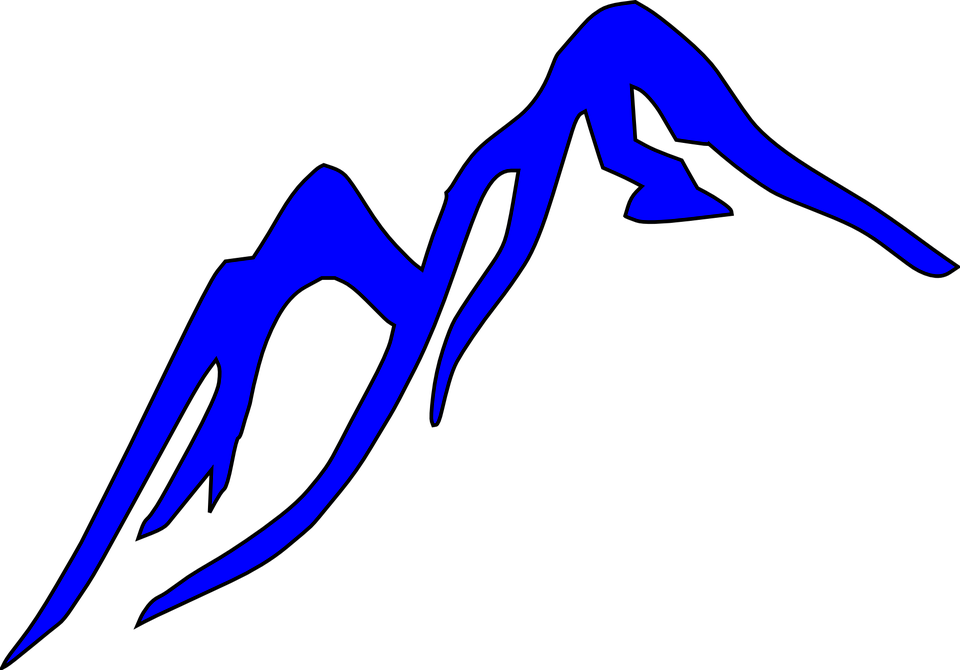 Free Vector Graphic Mountain Outline Blue Glacier Image - Blue Mountain Clip Art (960x670)