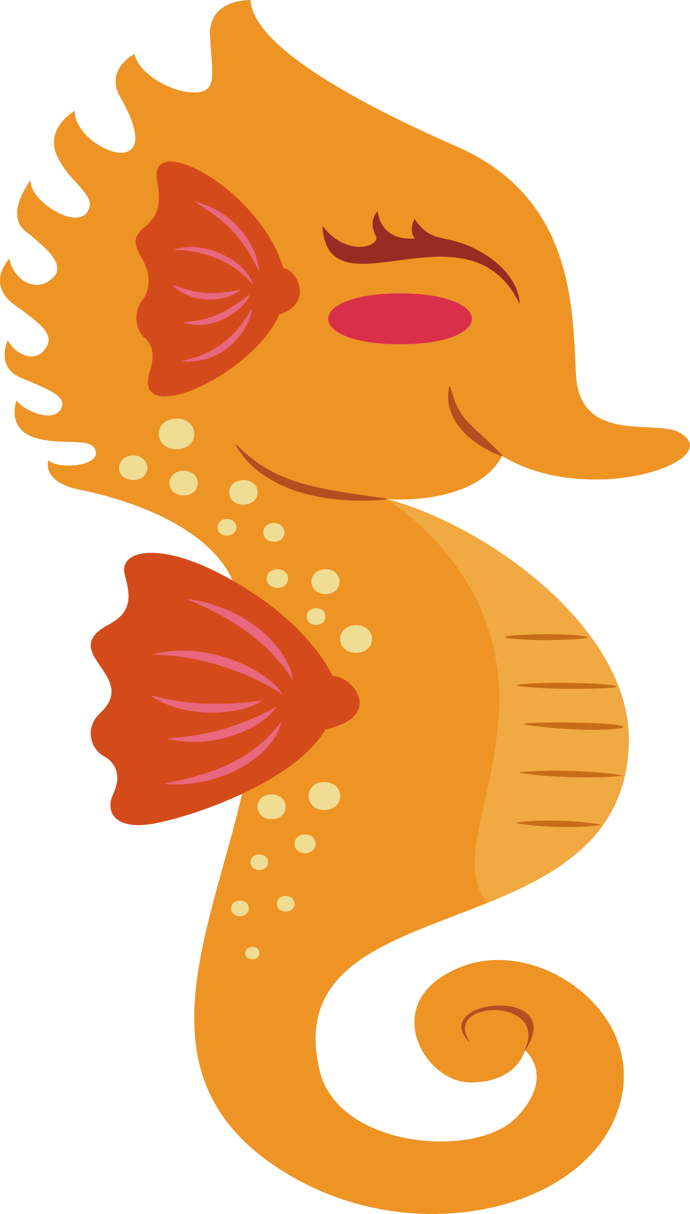 Dwarf Seahorse Orange Clip Art - Dwarf Seahorse Orange Clip Art (1373x2416)