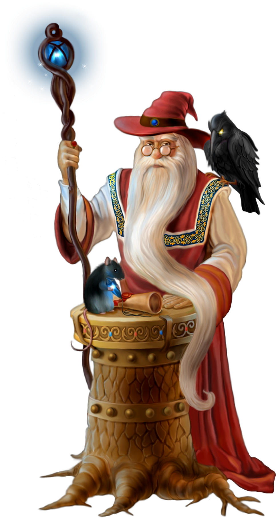 Figurine Clipart Clear Background - Wizard Clipart Transparent (1051x1947)