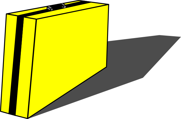 Yellow Briefcase With Black Stripe White Background - Yellow Briefcase With Black Stripe White Background (600x394)