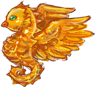 A Songbird Sea Horse ^^ - Illustration (450x340)