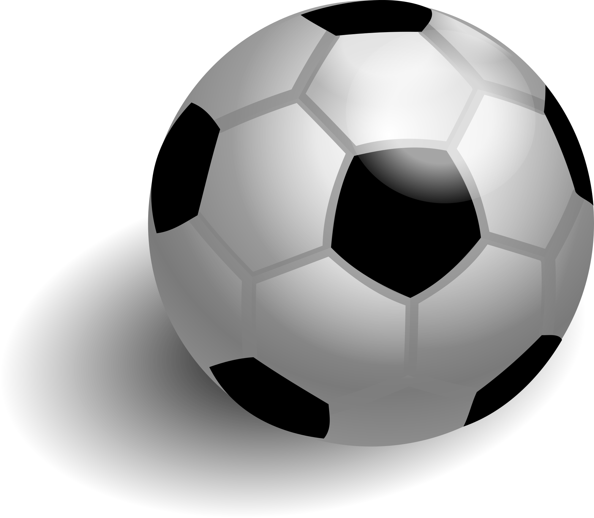 Soccer Football Cliparts - Soccer Ball With Shadow Transparent (2000x1743)
