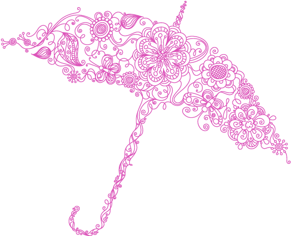 Bridal Shower Umbrella Clip Art - Umbrella Adult Coloring Pages (600x550)