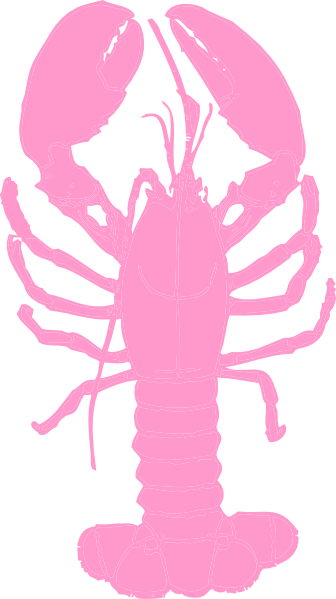 Pink Lobster Clip Art At Clker Vector Clip Art - Lobster Silhouette Shower Curtain (336x599)