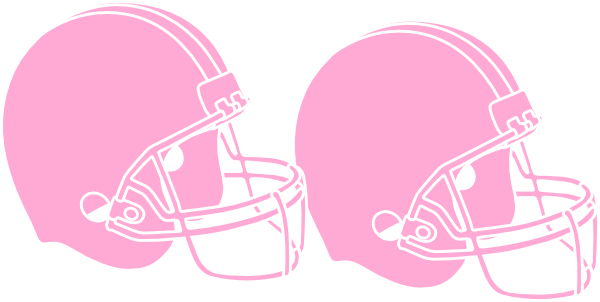 Pink Football Helmet Clip Art - Powder Puff Clip Art (600x302)