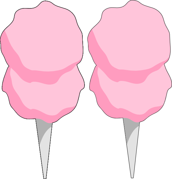 Cotton Candy Sweet Clip Art At Vector Clip Art Free - Candy Floss Vector Png (570x595)