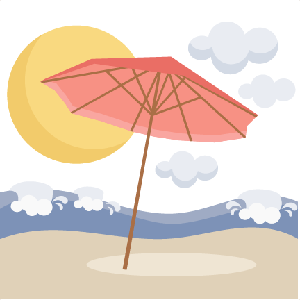 Beach Umbrella Scene Svg Scrapbook Cut File Cute Clipart - Cute Beach Clipart (432x432)