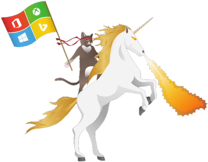 Ninjacat Unicorn With Hololens And Transparent Background - Windows Ninja Cat (732x580)