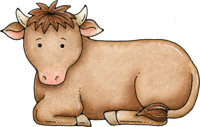 Donkey Clipart Manger - Nativity Scene Cow Clipart (787x500)