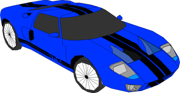 Clip Art Blue Cars Clipart - Blue Sports Car Clipart (600x309)