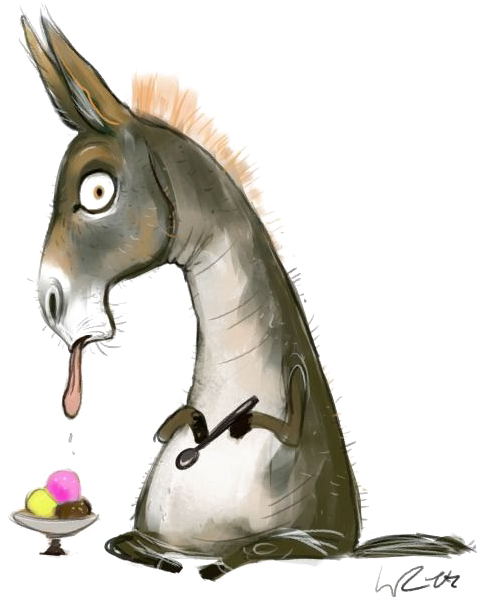 Donkey Cartoon Drawing Illustration - Donkey Cartoon Drawing Illustration (500x647)