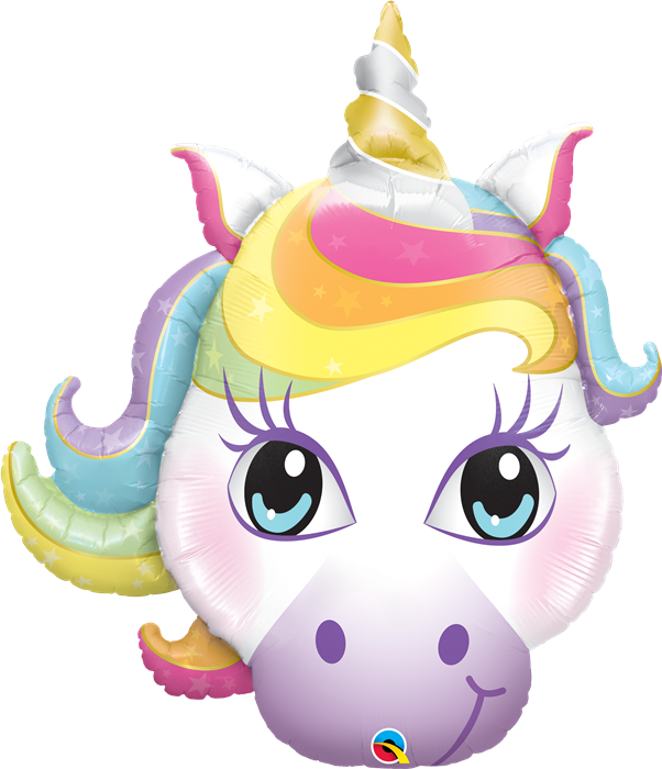 38 Inch Magical Unicorn - Unicorn Head Balloon (602x700)