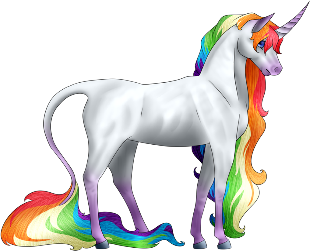 T-shirt Horse Unicorn Rainbow Mane - Unicorn With Rainbow Mane (1024x976)