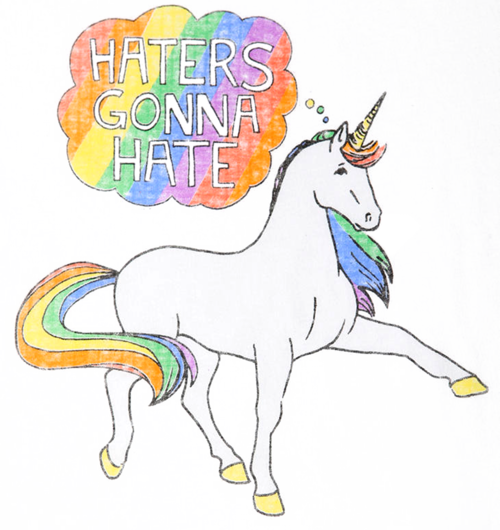 Unicorns Tumblr Theme - Unicorns Hater Gonna Hate (500x530)