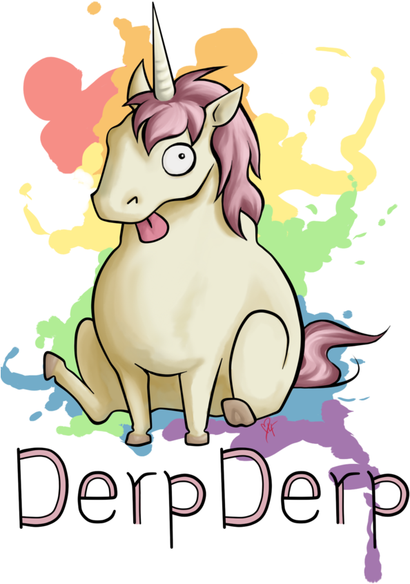 Derpderp The Unicorn By Millenniumsnow - Derp Unicorn (600x900)