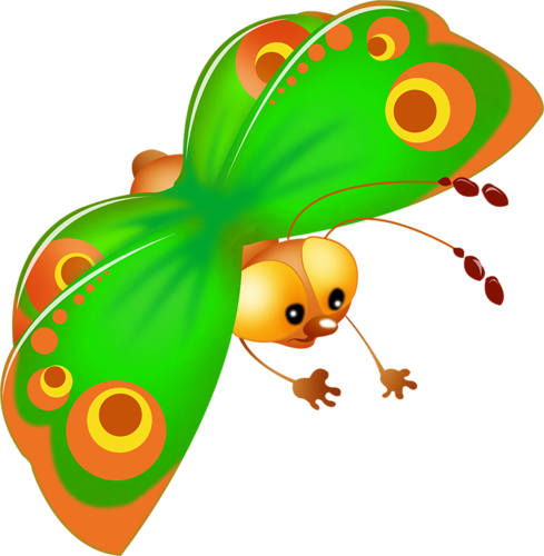 All Butterfly Are Om A Transparent Background - Baby Cartoon Butterfly (489x500)