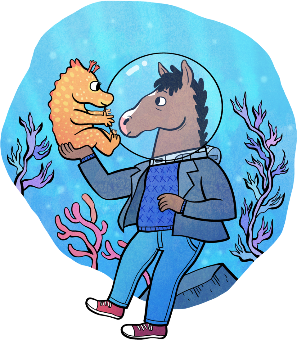 Seahorse Drawing - Sea Of Dreams Bojack Horseman (1280x1280)