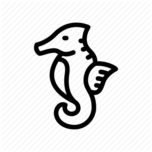 Seahorse Silhouette - Clip Art (512x512)