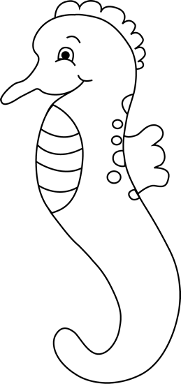 Black And White Seahorse - Seahorse (259x550)
