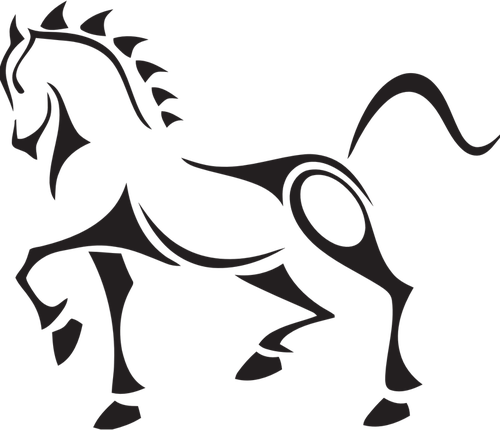 Vector Clip Art Of Tribal Horse Public Domain Vectors - Camiseta De Caballos Personalizadas (500x430)