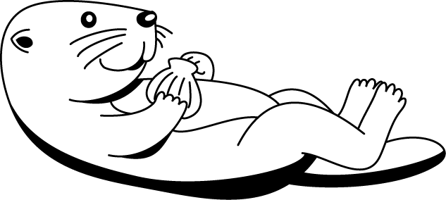 Sea Otter Free Clipart - Sea Otter Clip Art (633x284)
