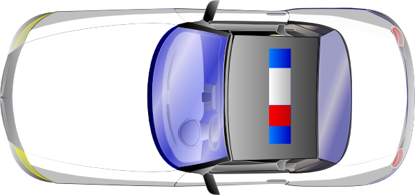 Police Car Top View Clip Art At Clker - Police Car Top View Vector (600x282)