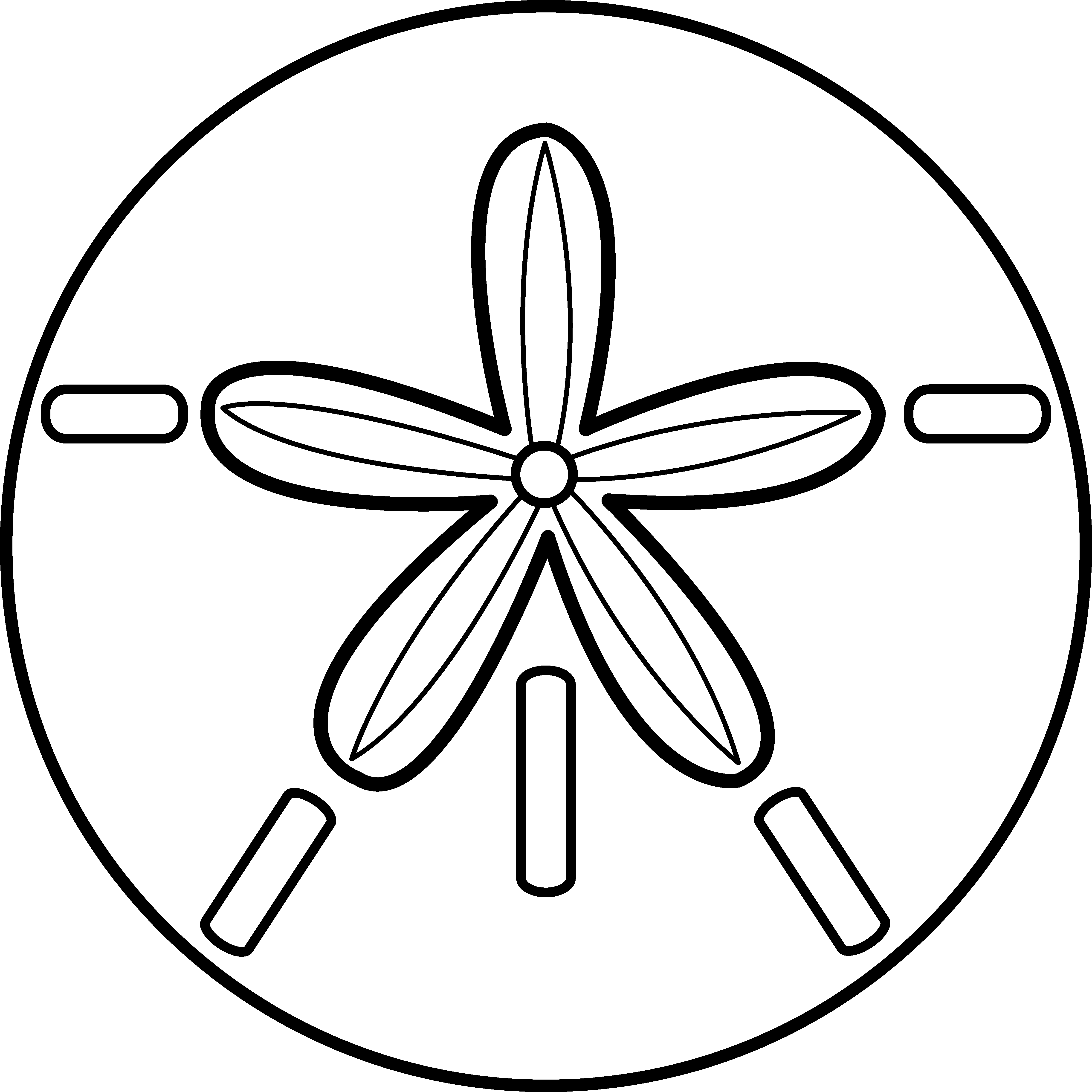 Cookies - Clipart - Black - And - White - Sand Dollar Clip Art (4745x4745)