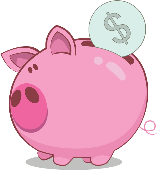 Bold Design Piggy Bank Clipart Automatic Coupons Huge - Saving Pig Png (580x580)