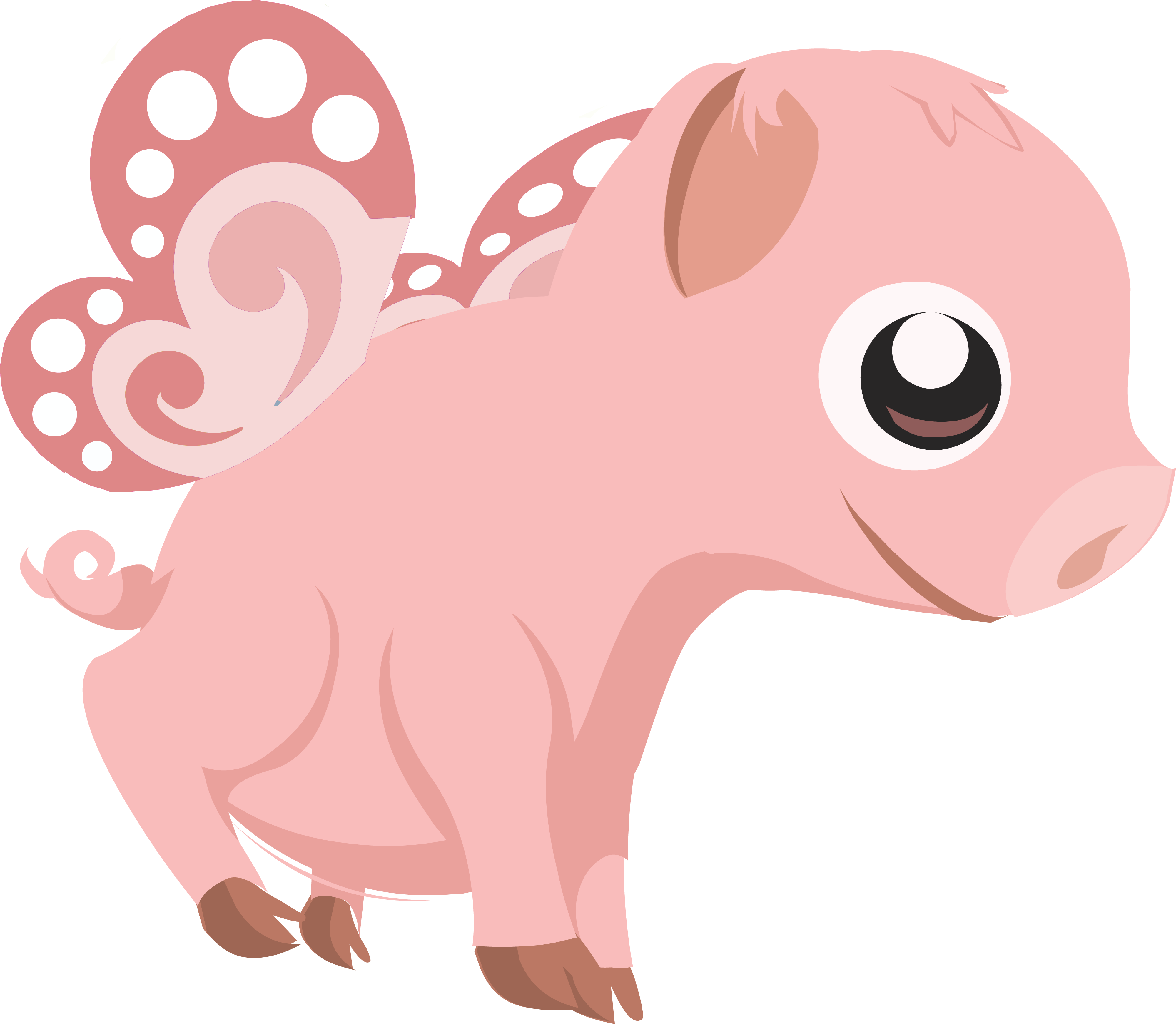 Truly Free Clipart Of A Cute Flying Pink Baby Pig Royalty - Baby Pig Png (4000x3484)