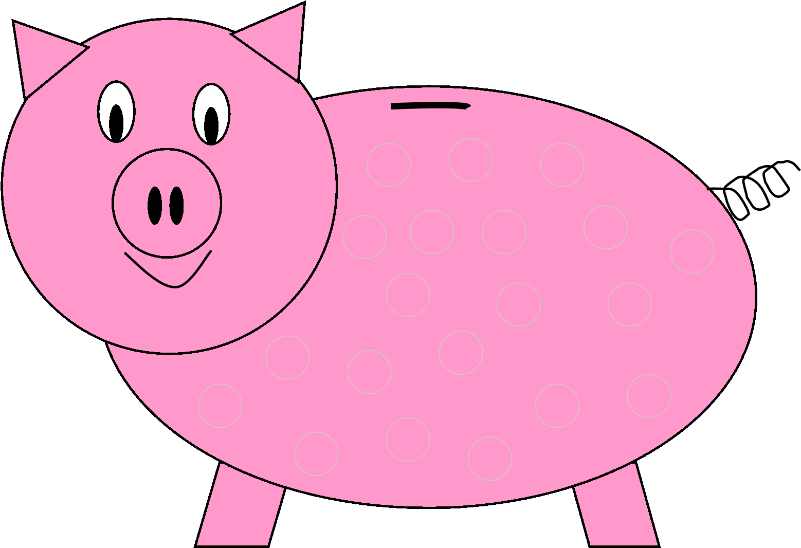 Piggy Bank Bank 3 Clipart - Piggy Bank (1559x1073)