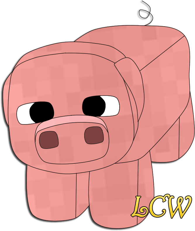 Minecraft Pig By Theladyclockwork On Deviantart - Cute Pig Minecraft Png (800x800)