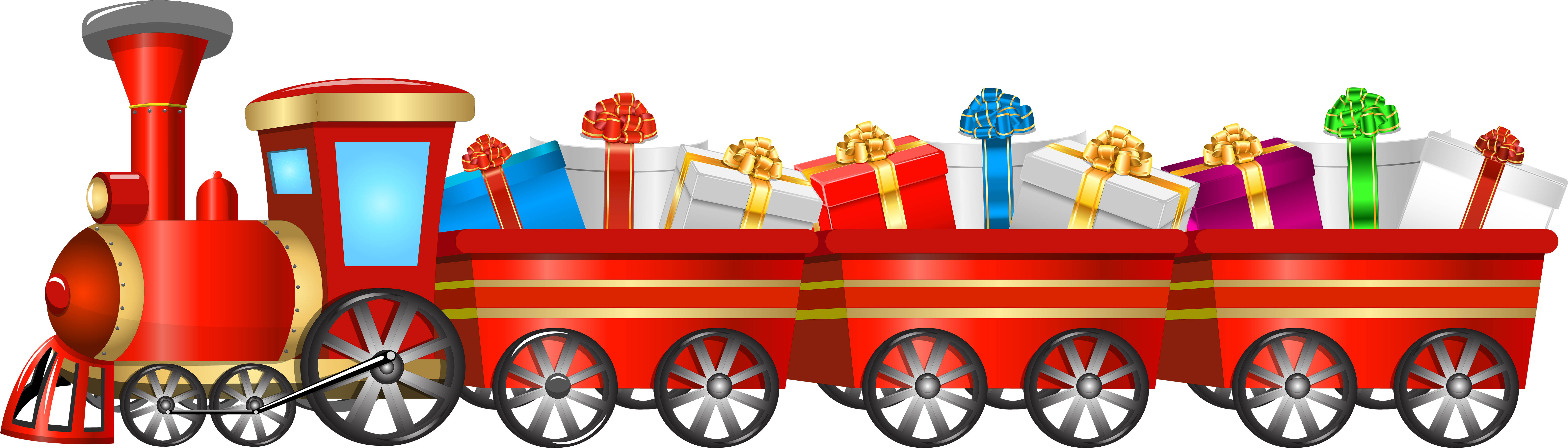 Christmas Train Transparent Png Clip Art Image - Christmas Train Png (8000x2367)