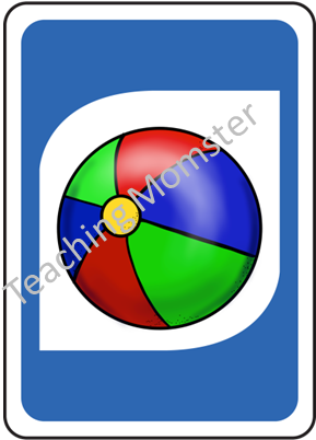 The Words “beach Ball” Matches With The Picture Of - Circle (378x401)