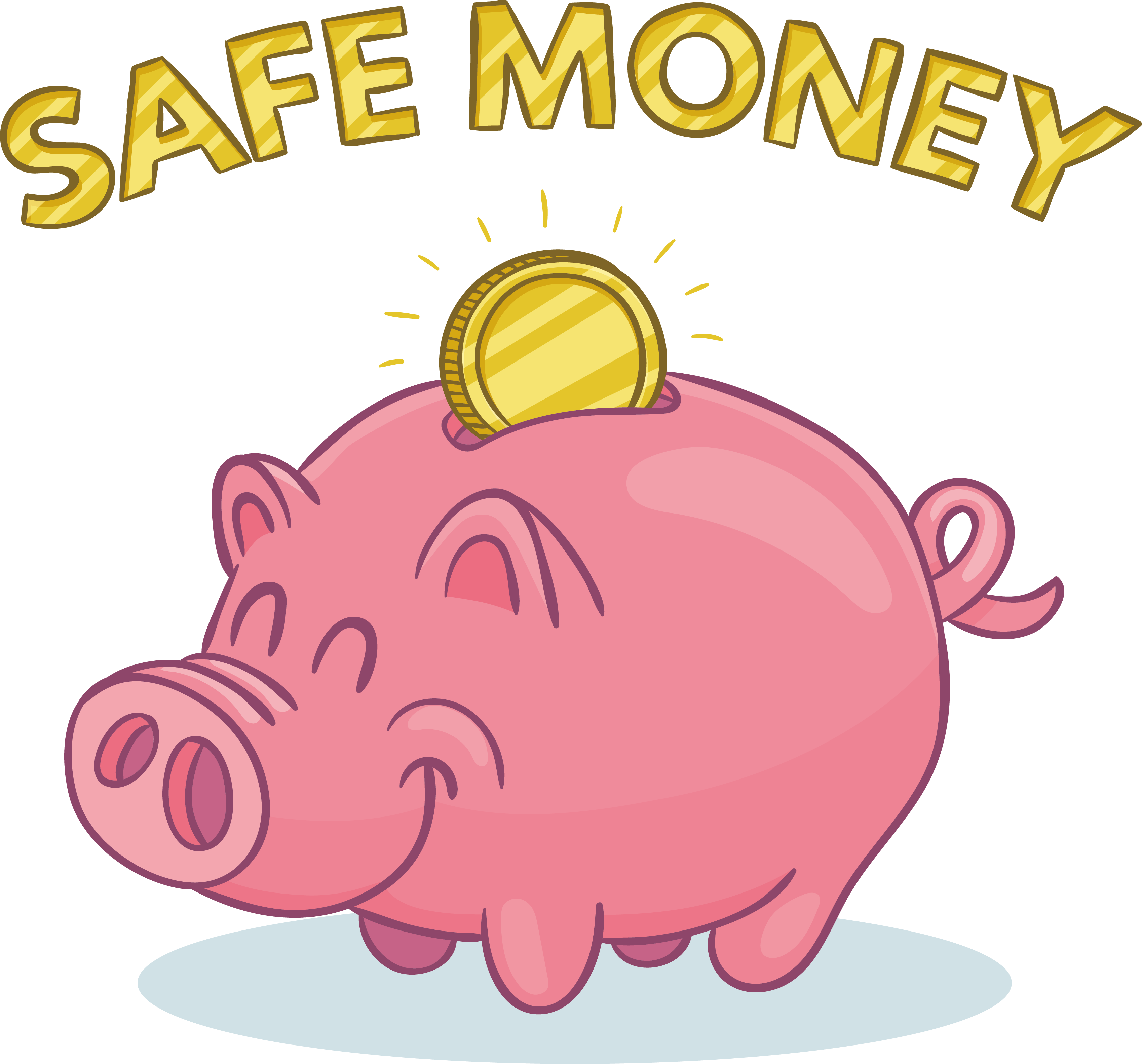 Domestic Pig Piggy Bank Clip Art Hand Painted Pink - Domestic Pig Piggy Bank Clip Art Hand Painted Pink (3396x3164)