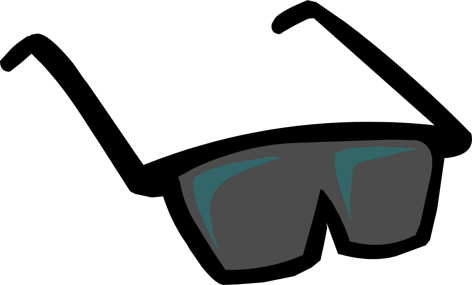 Swag Clipart Sunglass - Club Penguin Black Sunglasses (1829x1107)