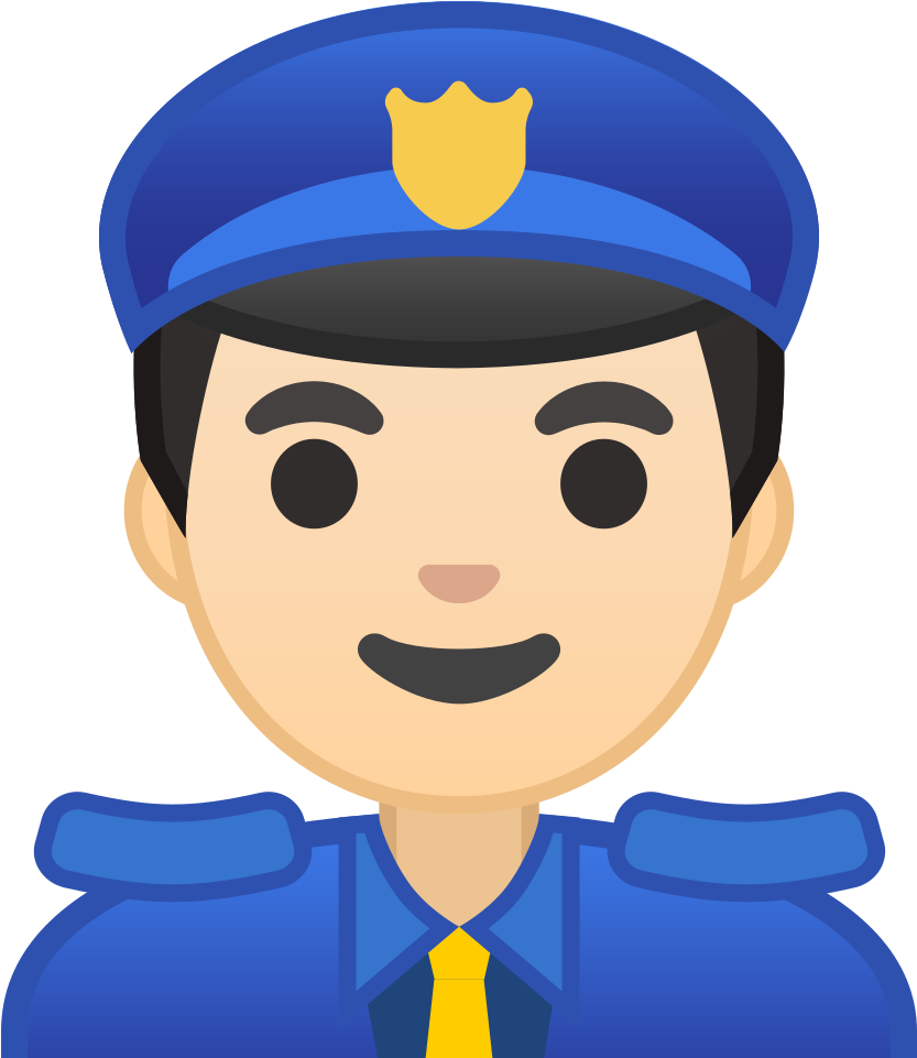 Man Police Officer Light Skin Tone Icon - Man Police Officer Emoji (1024x1024)