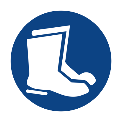 Mandatory Ppe Safety Signs Mv Series Lenash Signs - Wear Foot And Leg Protection Sign (411x411)