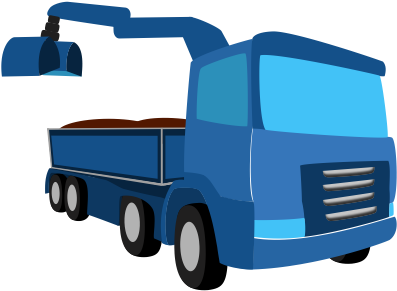 Blue Grab Lorry Link - Grab Truck Clip Art (400x400)
