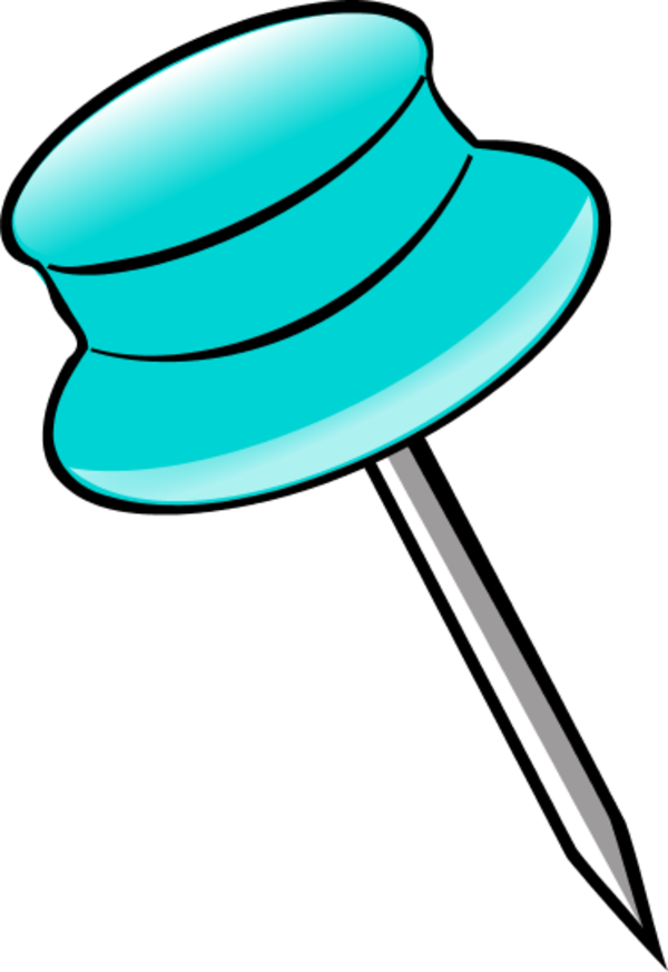 Light Blue Push Pin Clipart - Pin Cliparts (600x873)