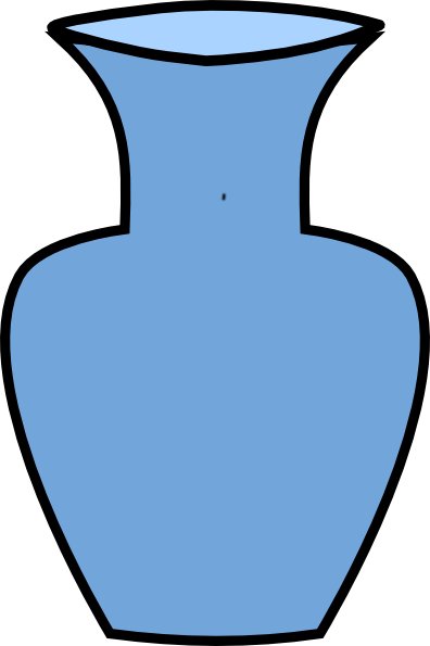 Blue Flower Vase Clip Art At Clker Com Vector Clip - Vase Clipart (396x595)