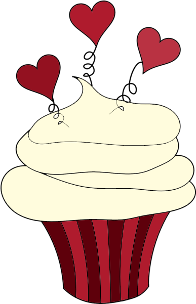 Cupcake Clipart Bitten - Red Velvet Cupcake Clipart (408x629)