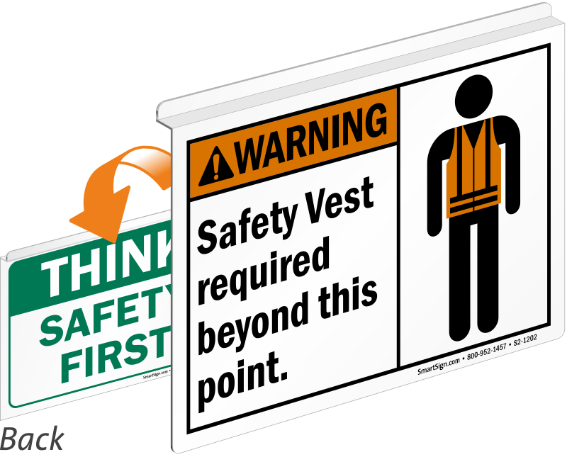 Warning Safety Vest Required Safety First Sign - One (800x645)