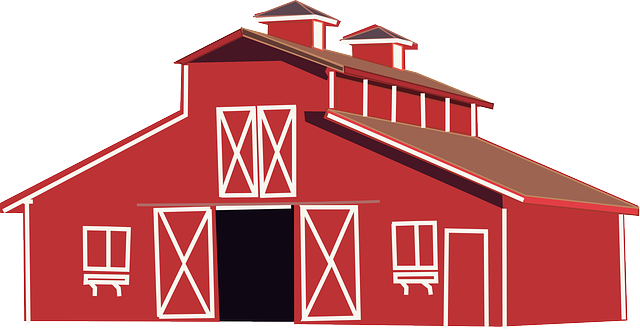 Animals, Red, House, Home, Barn, Farm, Animal - Red Barn Clipart (640x331)