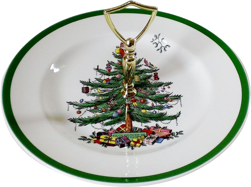 Spode Christmas Tree Green Trim Round Serving Plate - Spode Christmas Tree-green Trim Quiche (806x806)