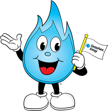 Buddy Blue Flame - Centerpoint Energy Buddy Blue Flame (393x400)