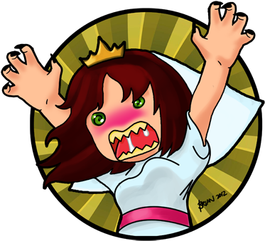 Linda Blair Ish Face, Head Turning, Scary Monster - Laura Ponticorvo (400x382)
