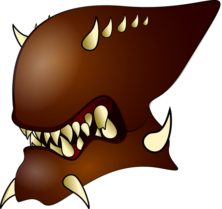 Demon Clipart Monster Tooth - Evil Free Vector Download (2400x2262)